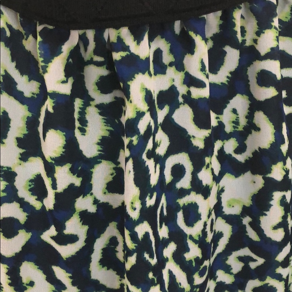 LAST CHANCE LuLaRoe Blue/Green Leopard Print Midi Skirt Sz 2X - Picture 2 of 5